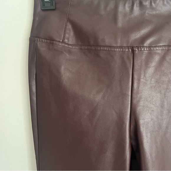 22. DEX High Waisted Faux Leather Legging in Oxblood Brown Womens Size S - Picture 4 of 6